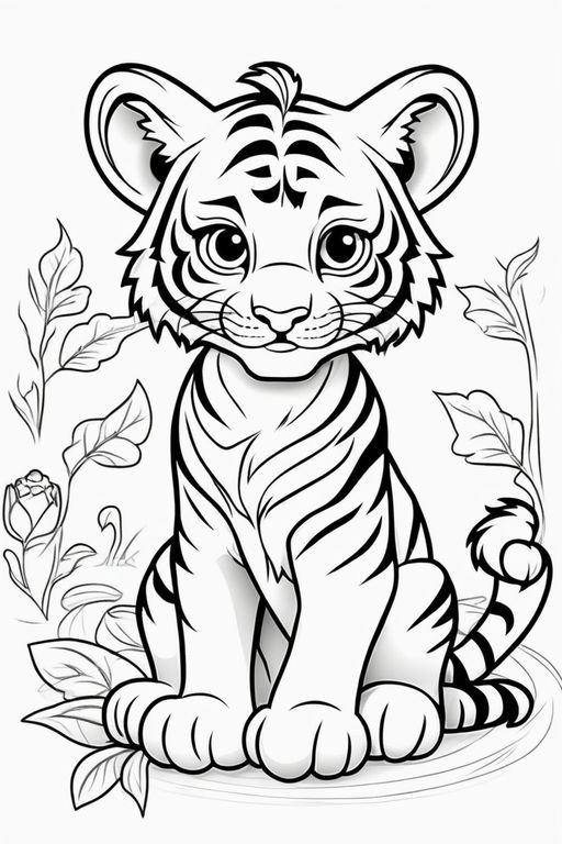 baby tiger pictures to color