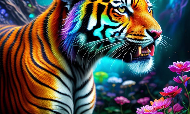 rainbow tiger background