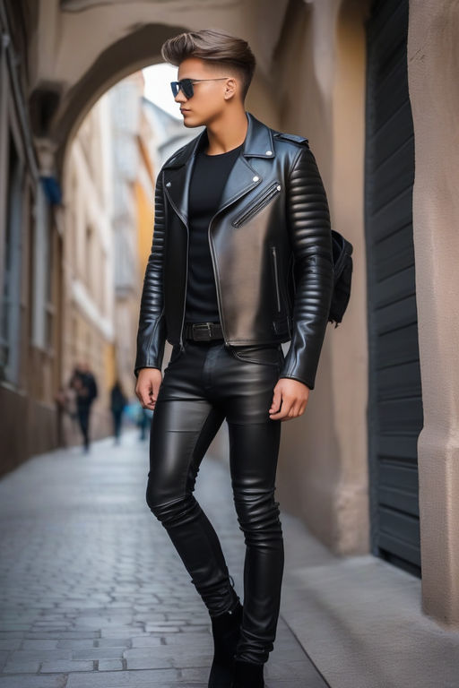 wearing leather - Playground