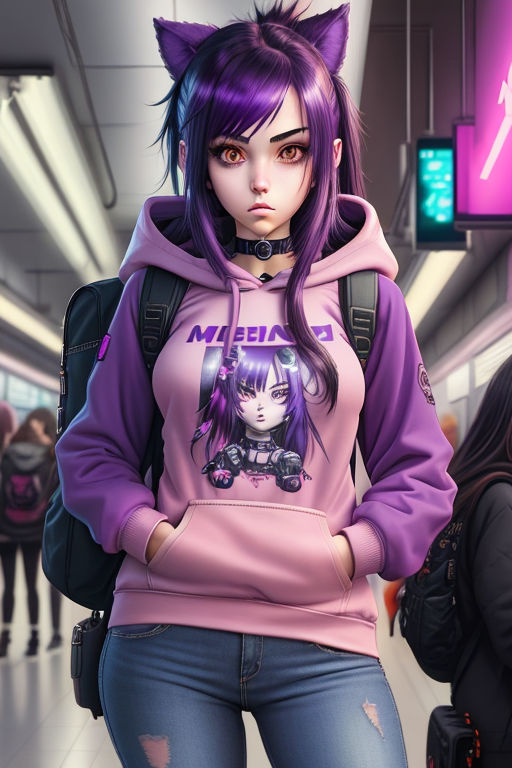 purple hair anime girls