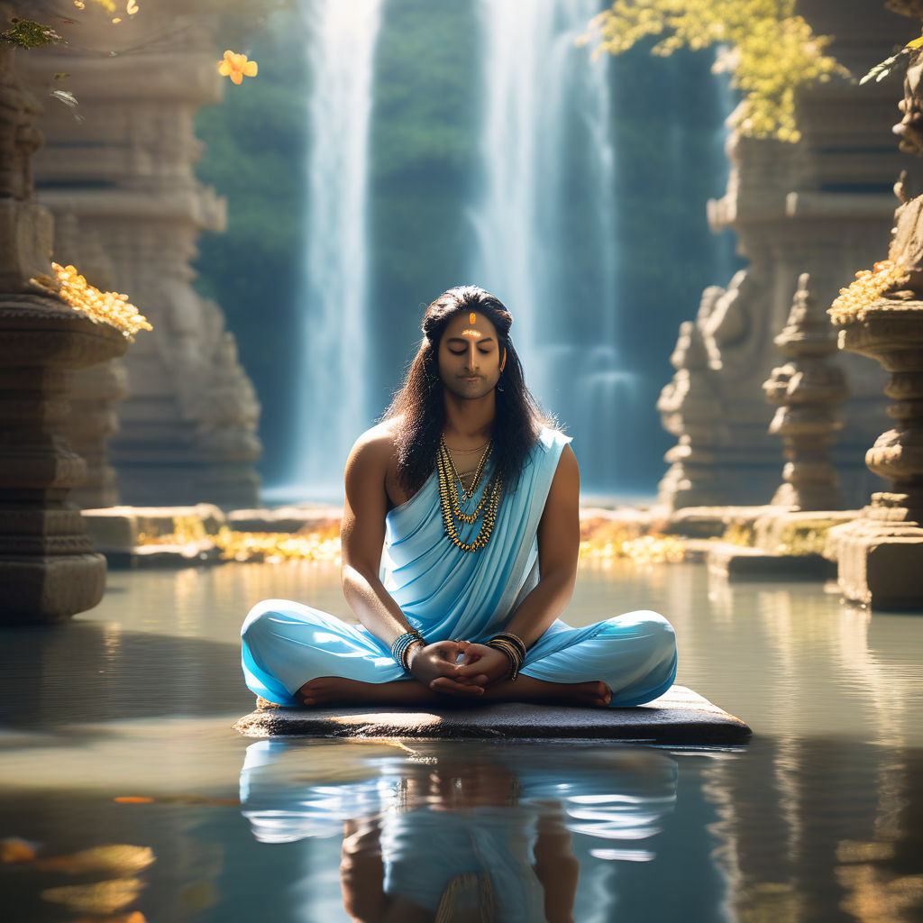 cartoon doodle lord Shiva sitting in lotus pose in meditation Stock Vector  | Adobe Stock
