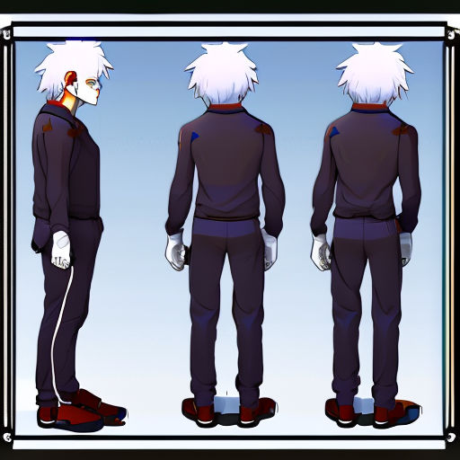 anime guy standing side view