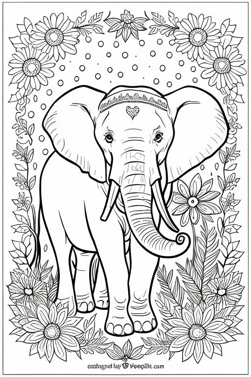 Elephant Pencil Case Coloring Page