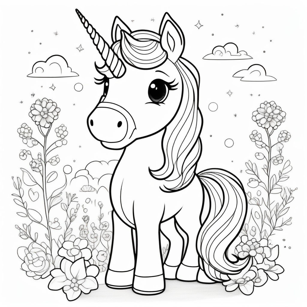 desenhos para colorir kawaii 7  Unicorn coloring pages, Kawaii