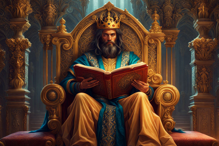 king on the throne, medieval, high fantasy, 8k, high resolution, 