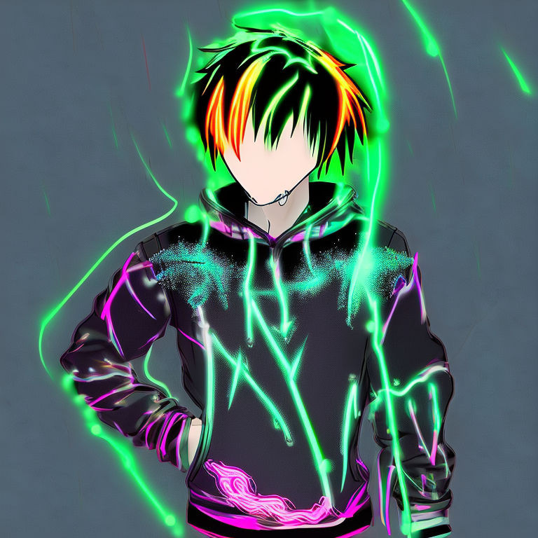 Neon anime boy cool in addidias