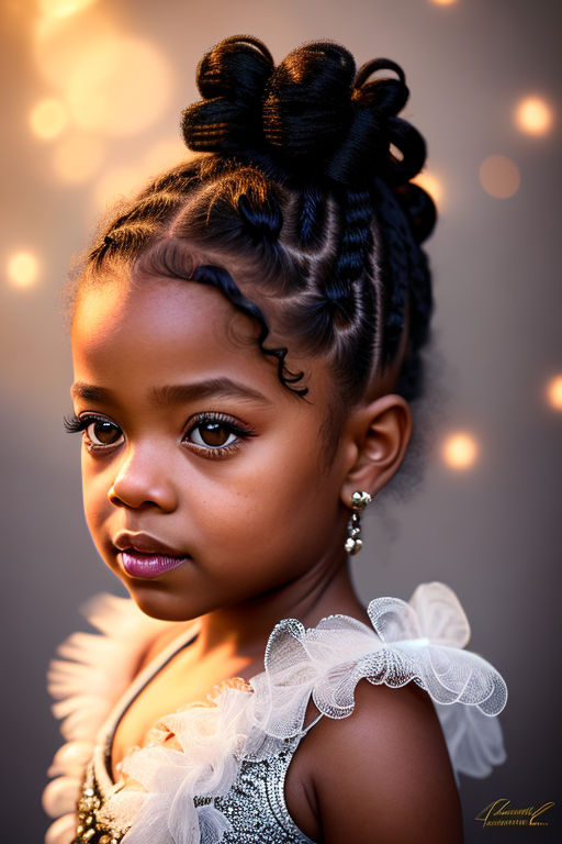 Beautiful Melanin Woman with Long Curly Hair and Big Braids