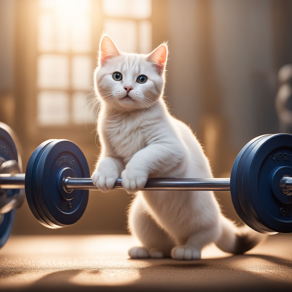 A Buff White Cat at the Gym Stock Illustration - Illustration of muscles,  active: 280905554