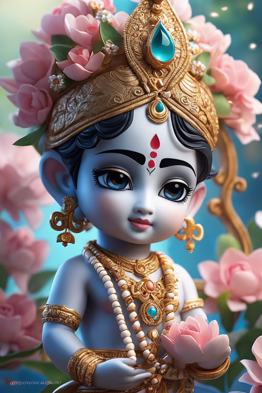 Download Krishna Iphone Watercolor Face Art Wallpaper | Wallpapers.com