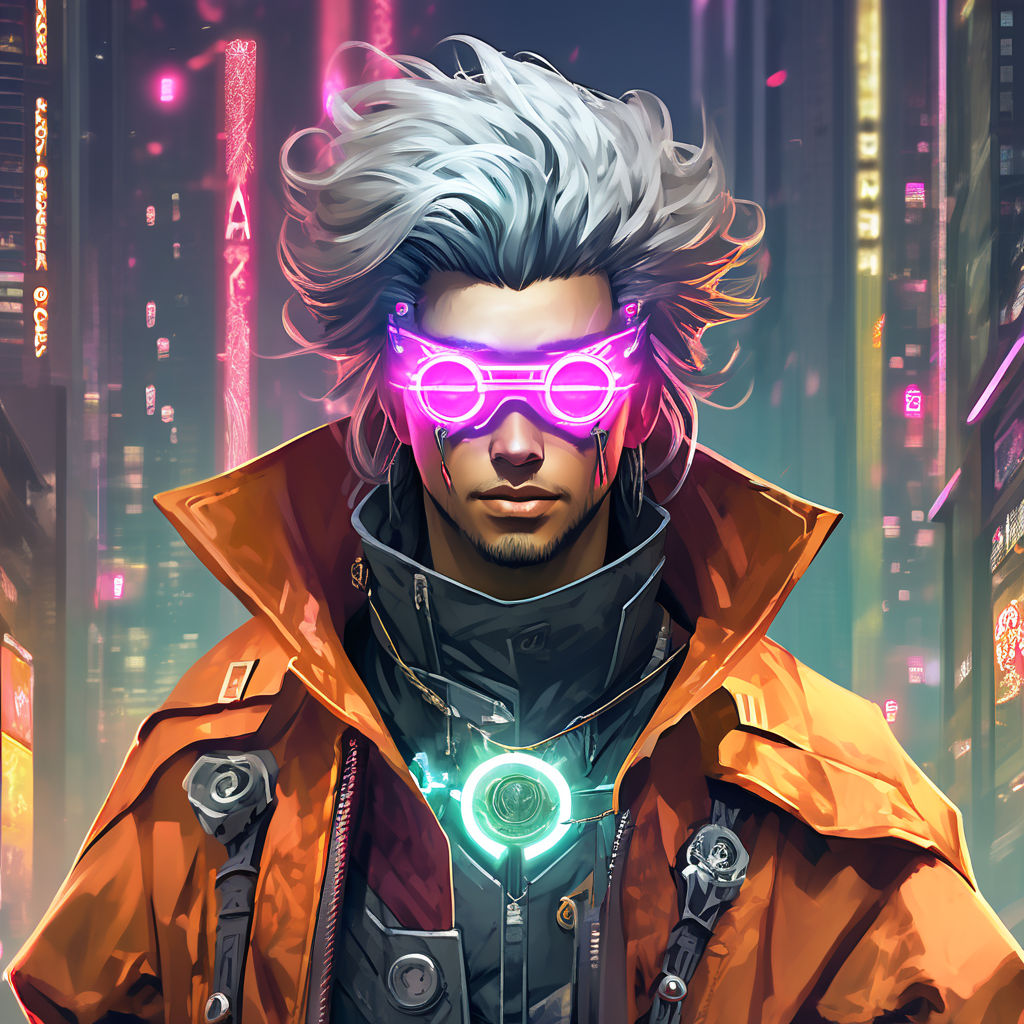 cool grizzly bear in cyberpunk style glasses - Playground
