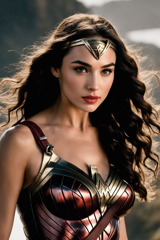 Prompt: gal gadot like wonder woman, (perfect face), (perfect eyes),