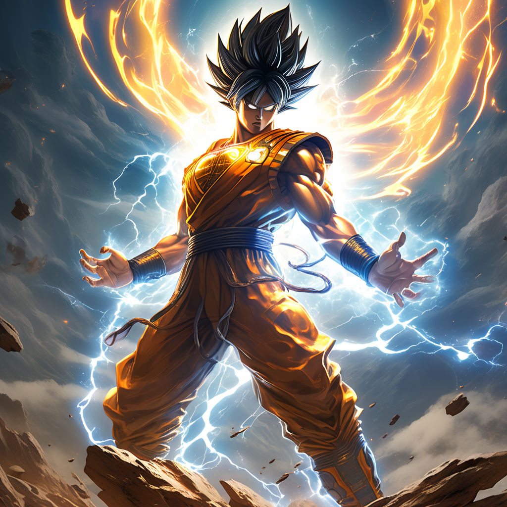Goku in his Superior Instinct form as a destruction god from