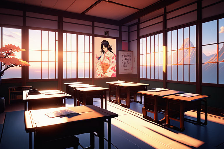 Morning Anime Classroom Background Print Graphic by MeiMei10 · Creative  Fabrica