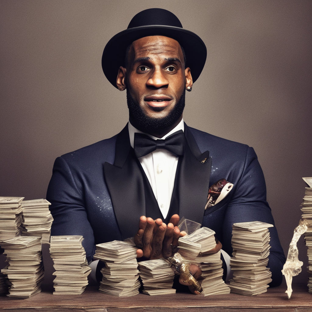 Lebron James King With Crown Portrait Fan Art Painting Style Digital Image  .PNG File 