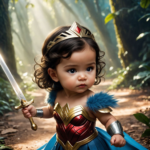 Cute Adorable Super Hero Baby Wonder Woman · Creative Fabrica