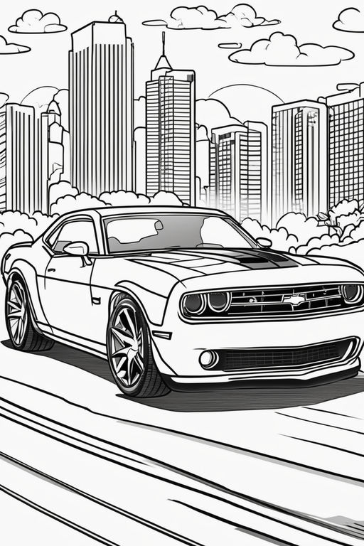 dodge challenger coloring pages