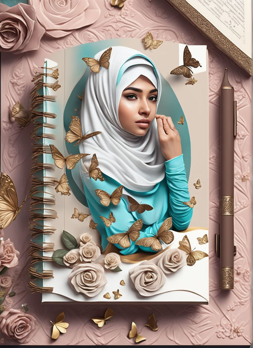 a malaysia white hijab girl with sakura complex background - Playground