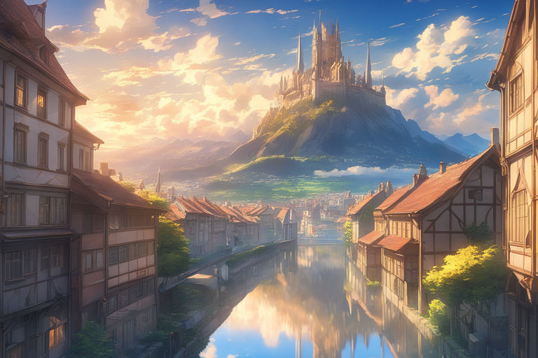 Memorable anime castle floating in the sky - AI Generated Artwork -  NightCafe Creator