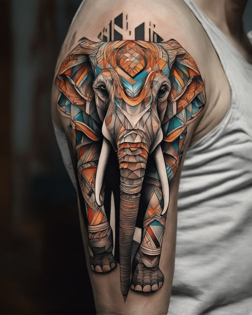 Majestic Elephant Mandala Thigh Tattoo