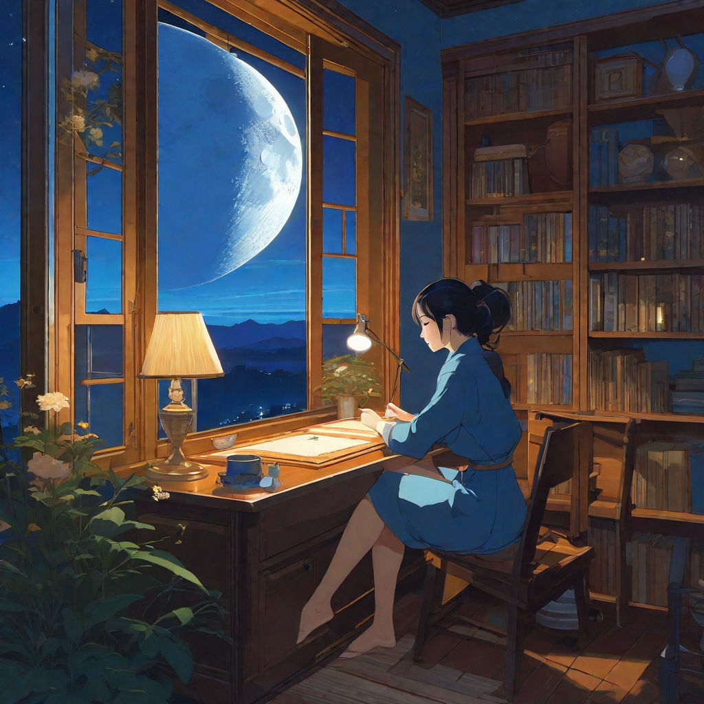 Beautiful Woman Reading A Book In Her Room Near The Window by