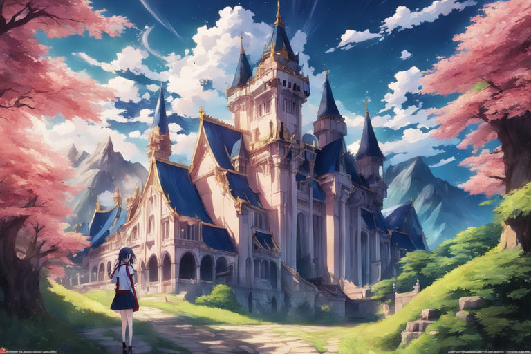 Castle - green, luminos, blue, game, art, anime, tale, manga, fantasy,  castle, fom | Fantasy landscape, Fantasy castle, Fantasy city