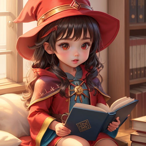 an anime wizard with a sword reading a book on a cloud | Stable Diffusion