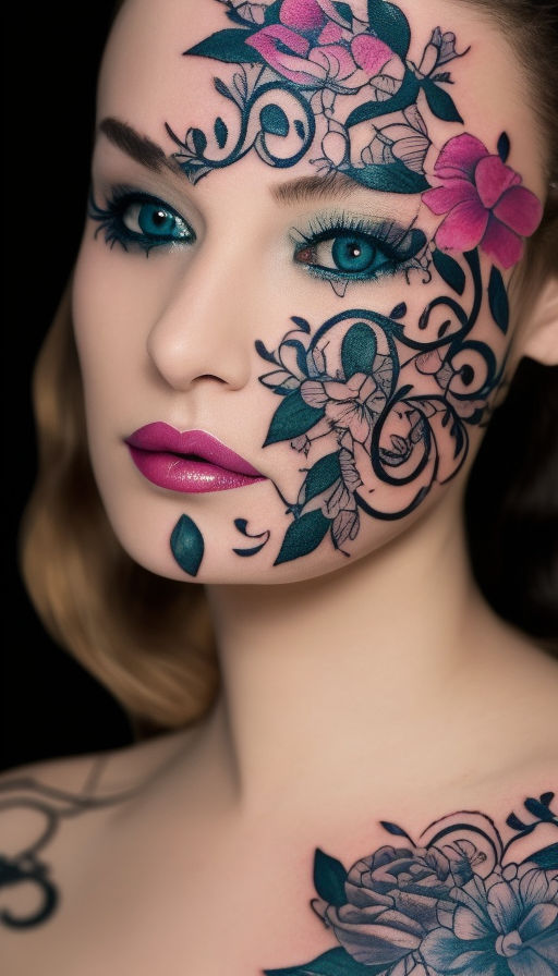 Girl Face with Flowers tattoo by Ilaria Tattoo Art  Post 26294