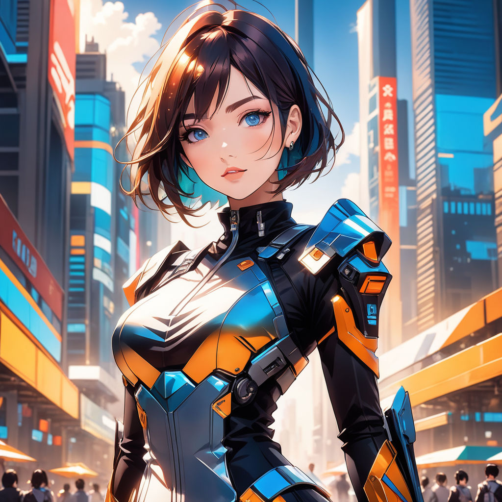 Premium AI Image  Anime Characters Embrace Quirky Charm in a Cyberpunk  Quantum Reality