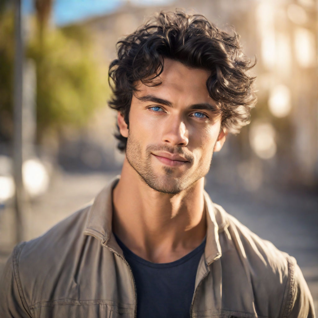 young man with modern hairstyle - a Royalty Free Stock Photo from Photocase