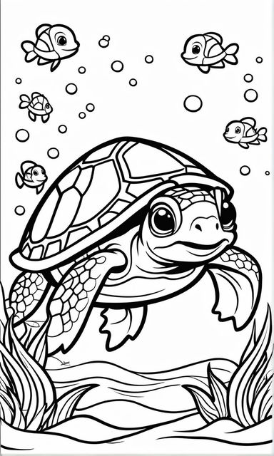 cute coloring pages of baby turtles