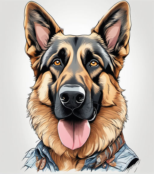 german shepherd cartoon