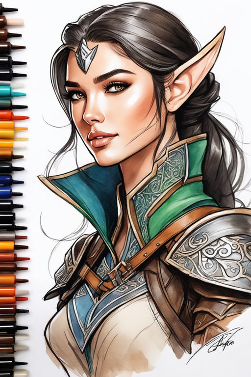 Elf Princess sketch image | Free SVG