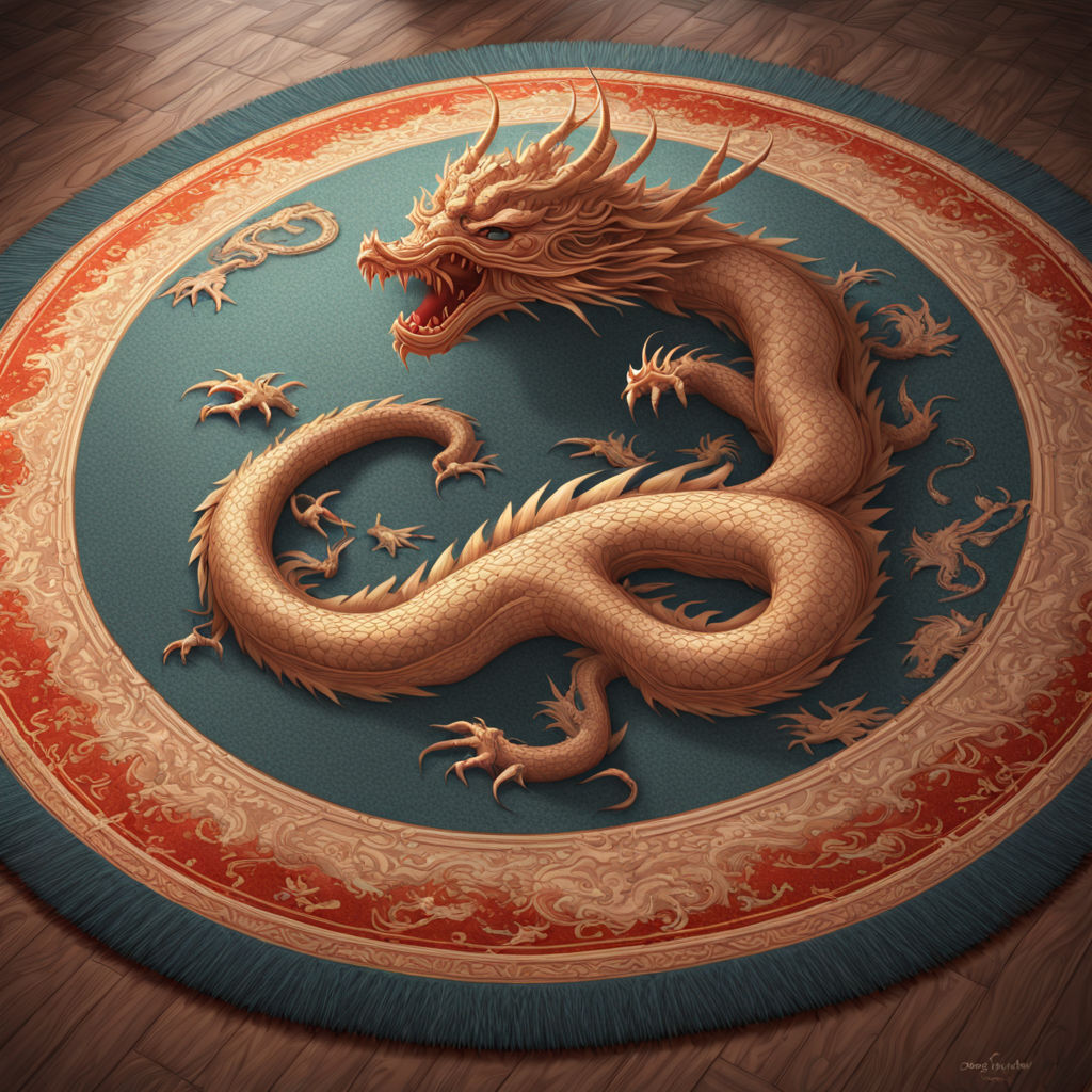 Plane Chinese dragon totem in round carpet gorgeous HD No