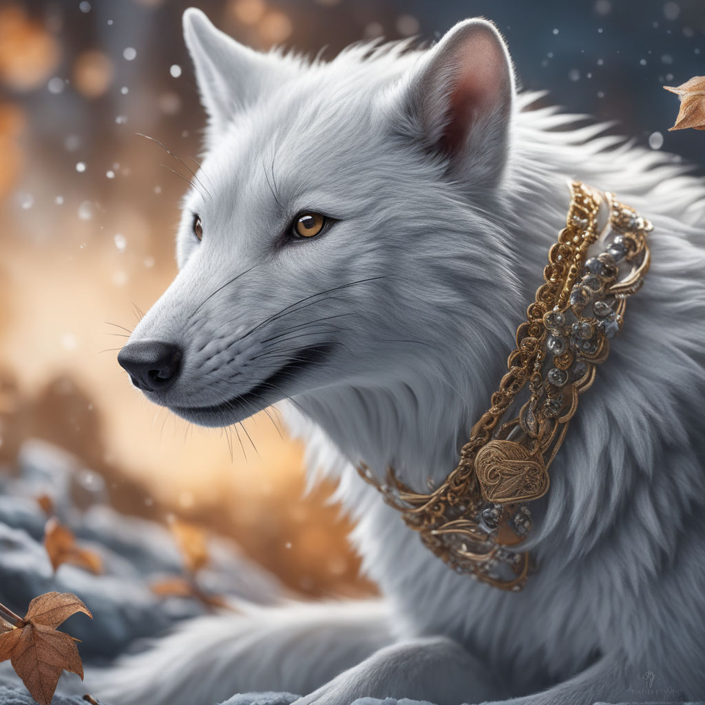 anime white wolf with wings