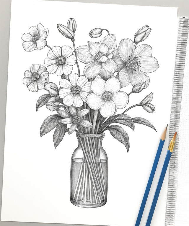 Buy Flower Vase Handmade Painting by SNEHA CHANDAK. Code:ART_7991_55697 -  Paintings for Sale online in India.