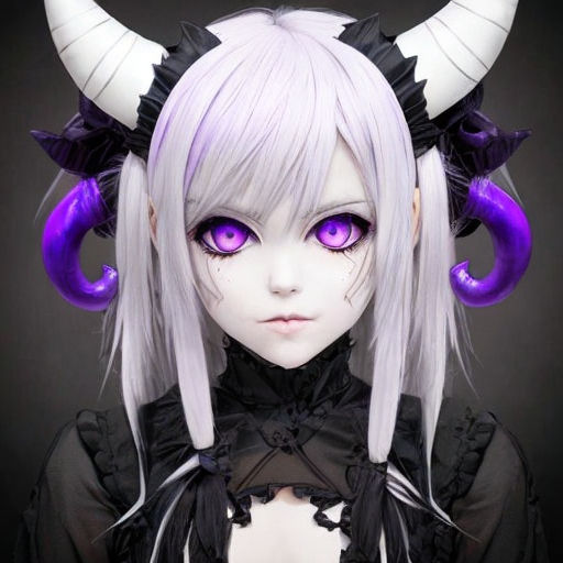Anime Purple Haired Demon Girl, HD Png Download , Transparent Png Image -  PNGitem