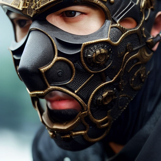 wearing intricate futuristic mask - Playground
