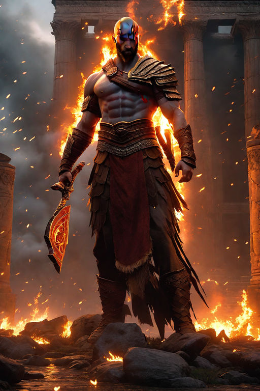 Wallpaper fire, game, Kratos, lightning, fight, Thor, spartan, Santa Monica  for mobile and desktop, section игры, resolution 2048x1135 - download