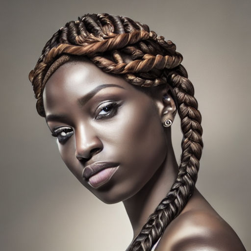 Nagô Braids with Tiara - Stylish African Braiding, AI Art Generator