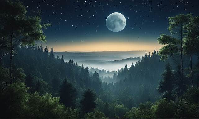 beautiful night forest