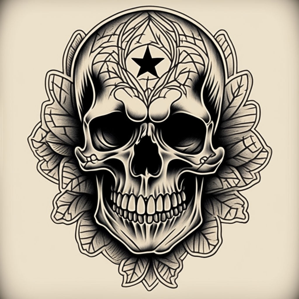 Bearded Skull Illustration Tattoo Style Stock Vector by ©Ksyshakiss  180184094