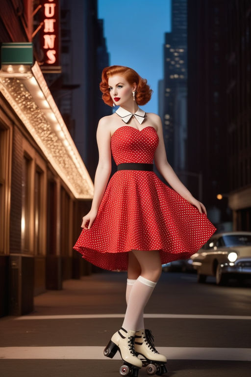 cute young pin-up dress girl rockabilly style - Playground