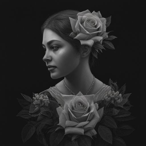 ArtStation - Charcoal drawing of Rose flowers