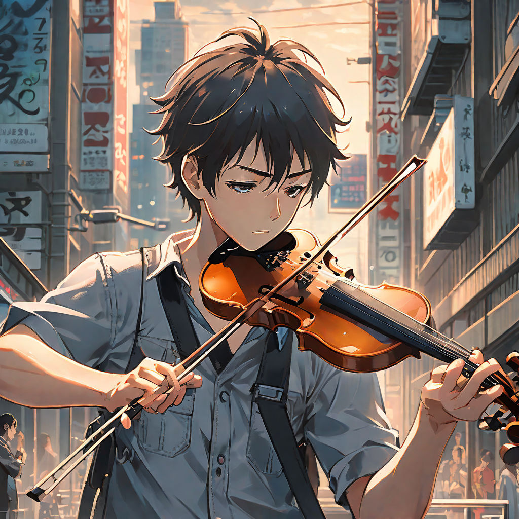 anime music violin boy