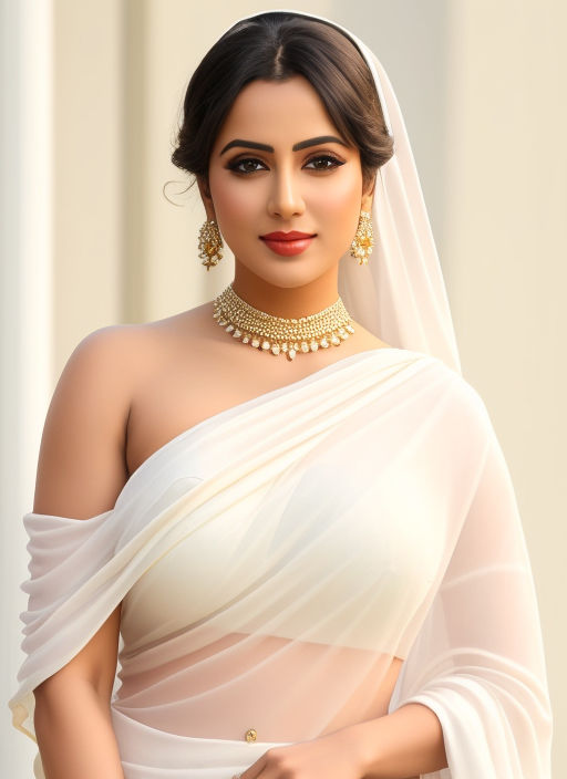 White Chiffon Saree With Golden Border & Brocade Silk Unstitched Blouse  Piece for Women Wedding Party Wear Sari Plain Sari for Bridesmaids. - Etsy