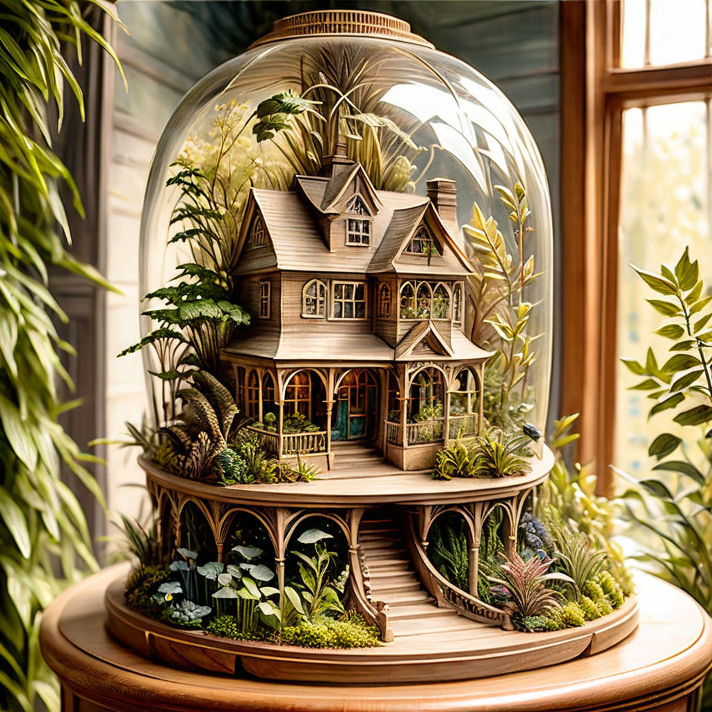 Glowing vintage dome conservatory cozy home in the jungle - Playground