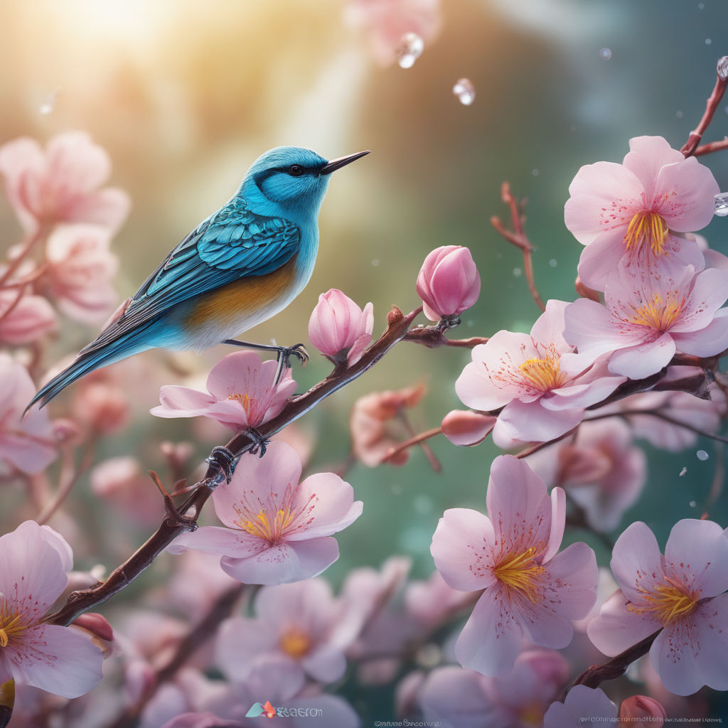 spring flowers and birds