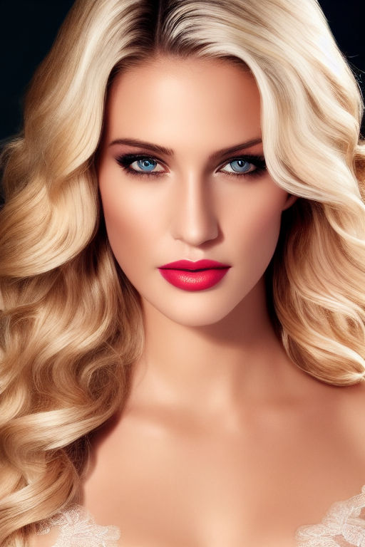 dazzling blonde hair that flows down her back in waves or curls. Her eyes  are a mesmerizing purple - Playground