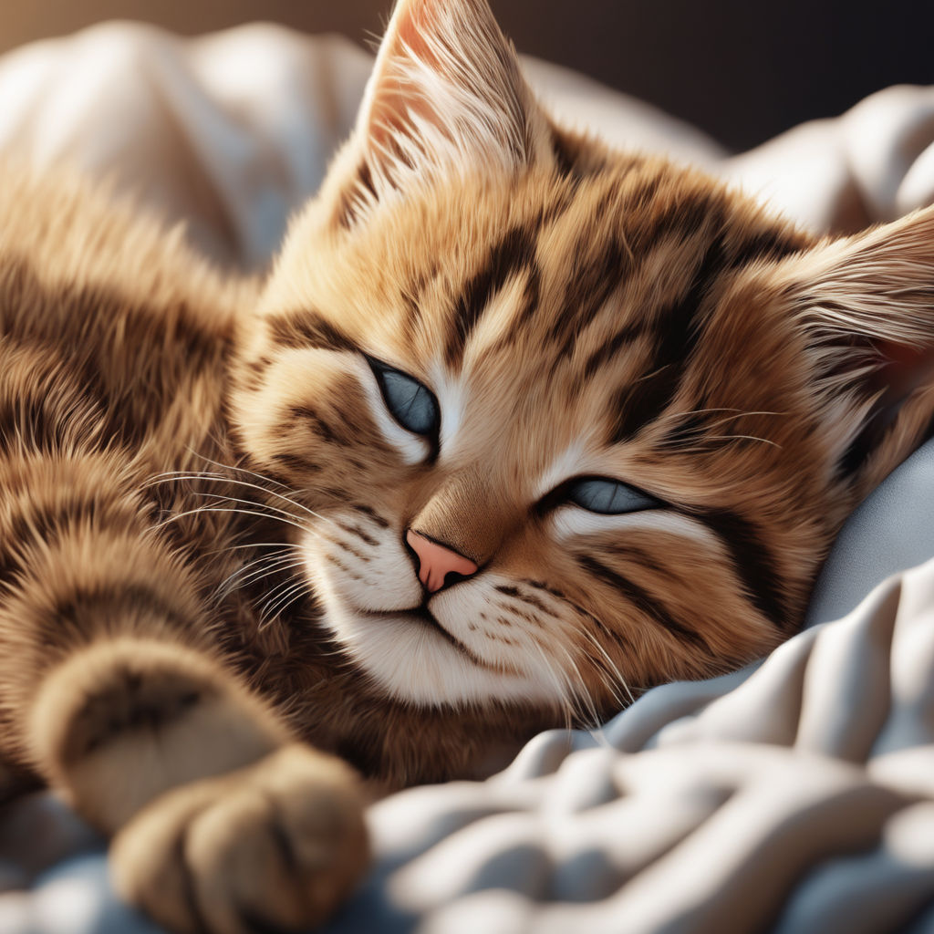 cute sleeping baby cat