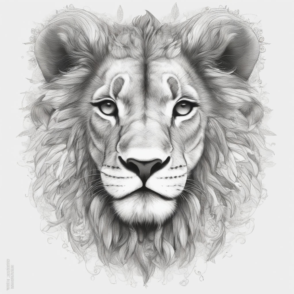 realistic baby lion drawing